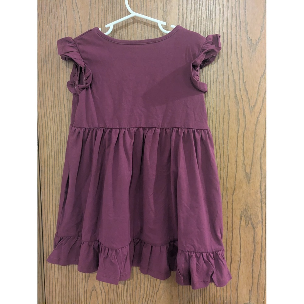 NWT Millie Loves Lily Girls Plum Purple Cotton Flutter Sleeve Ruffle Top Size 10 - Picture 7 of 7